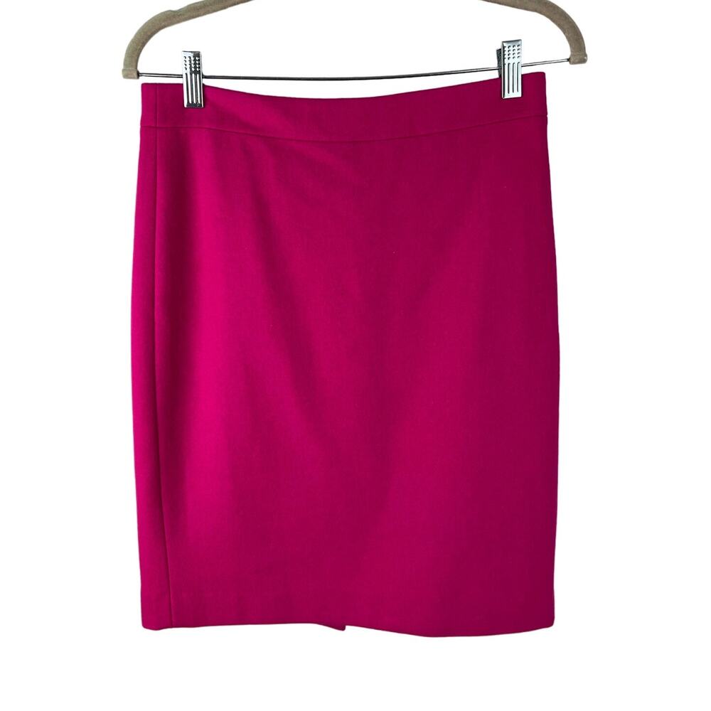 J.Crew Hot Pink Magenta Wool Blend Lined Pencil Skirt 0